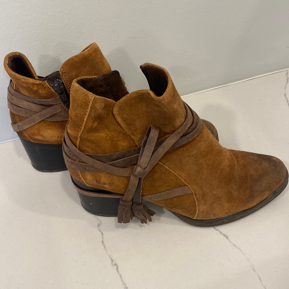 Brown booties.